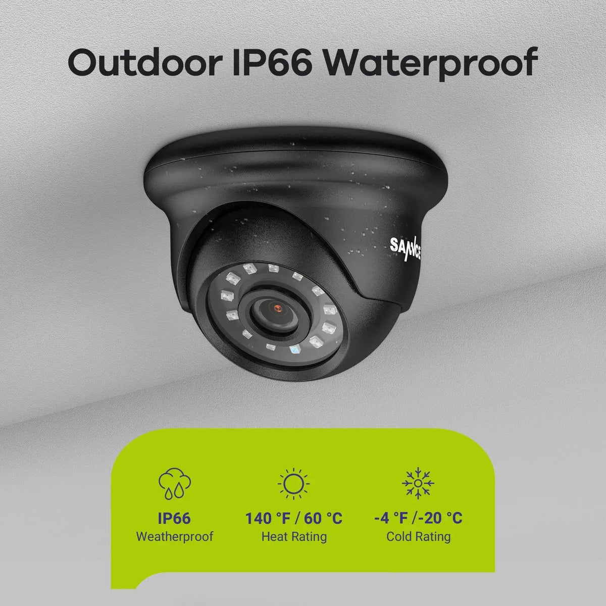 SANNCE 2Pcs AHD 1080P CCTV Security Cameras Set Black