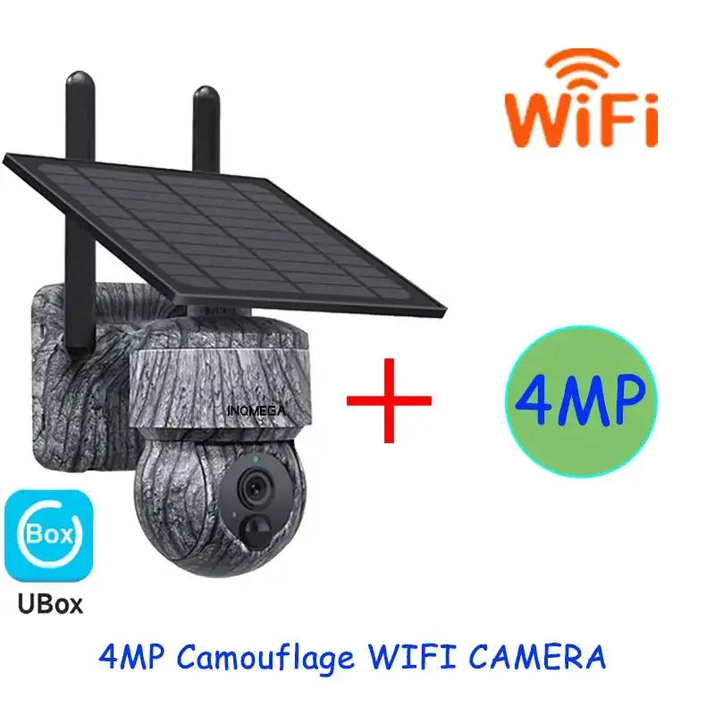 INQMEGA Solar PTZ Camera 5MP 4MP Wireless 4G SIM Outdoor Use