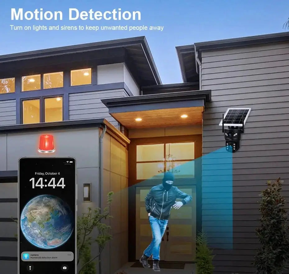 KERUI Outdoor Solar - Powered Dual - Lens Security Camera - 6MP 4G WiFi CCTV - stepyours.com