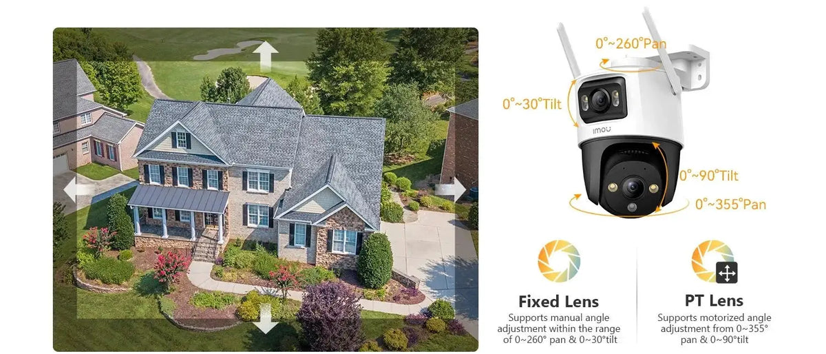 IMOU Dual Lens Outdoor PT Camera 360 AI Security With Human And Vehicle Alerts - stepyours.com