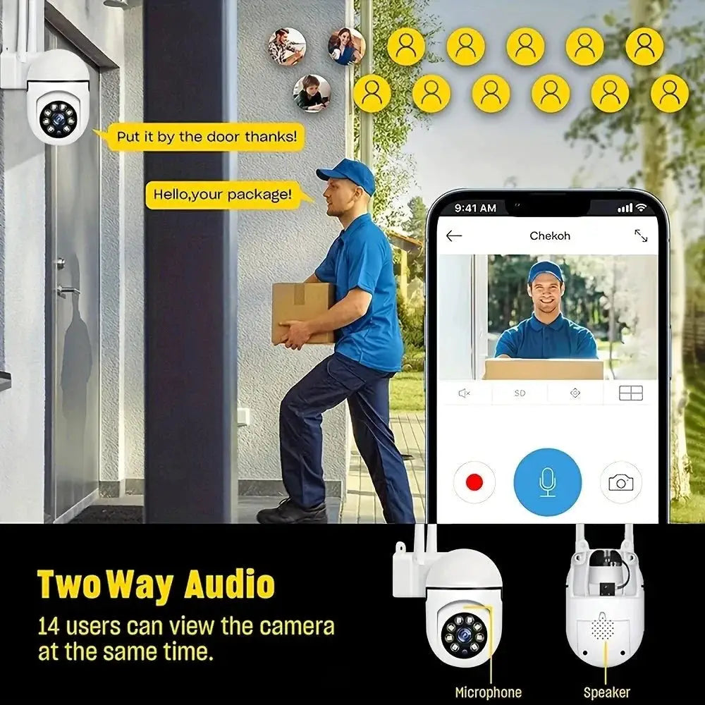 1080P Wireless Security Camera With Color Night Vision 2 Way Audio Pan Tilt Zoom - stepyours.com