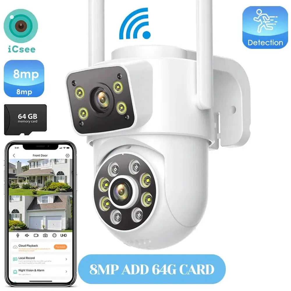 4K Outdoor Dual Lens PTZ WiFi Security Camera With 5X Zoom And Smart Tracking - stepyours.com