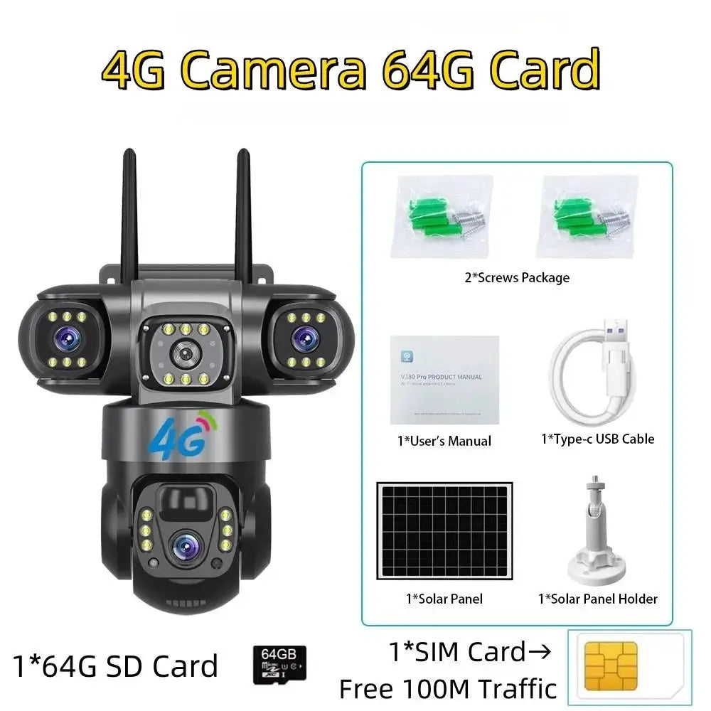 Solar 4G IP Camera 15MP HD Outdoor Night Vision Weatherproof Security - stepyours.com