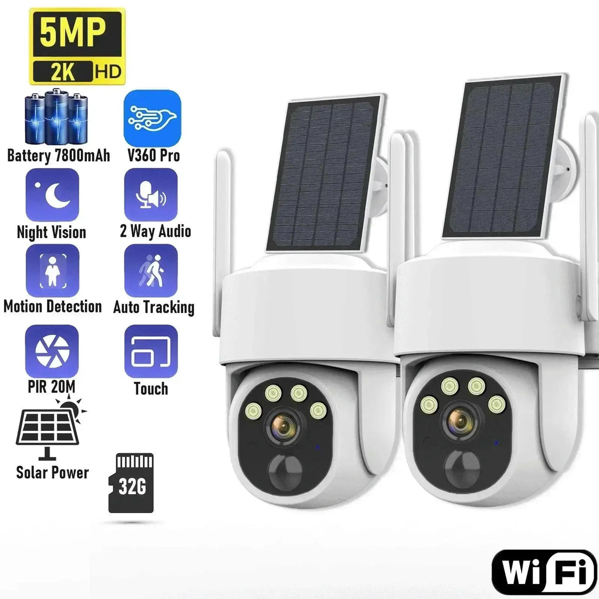 Solar Powered Outdoor Security Camera Advanced Surveillance