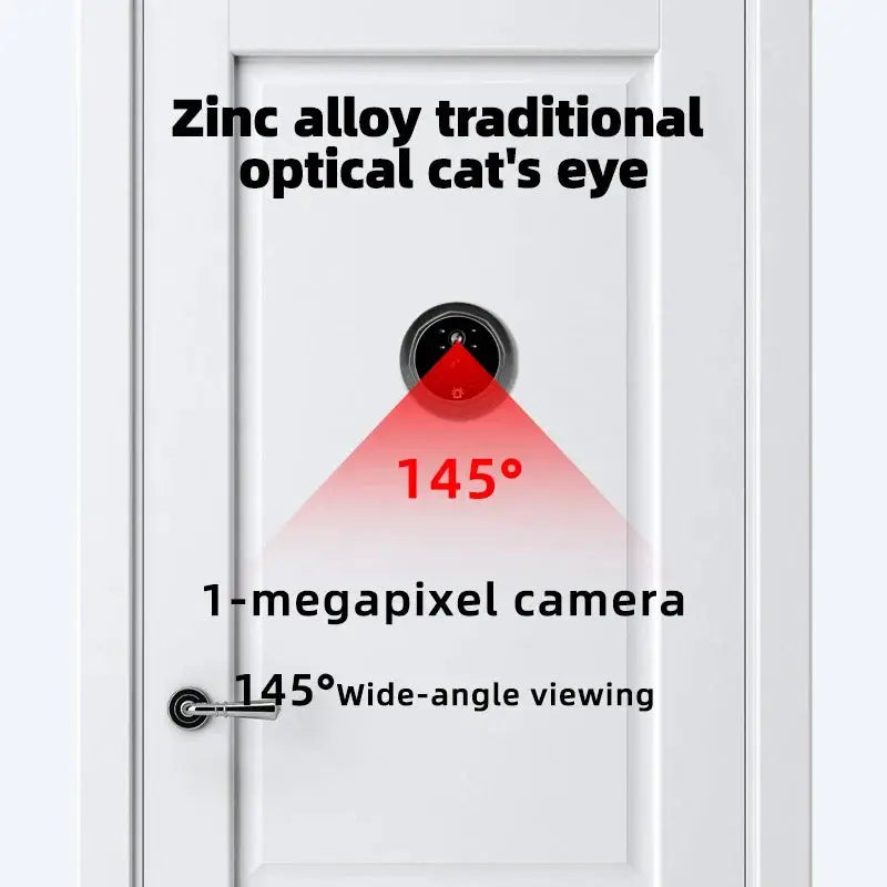 4.3 Inch HD Display Visual Peephole Video Doorbell 145 Degree Angel 1 Megapixel Camera PIR Motion Detection Night Vision Cat Eye by stepyours.com