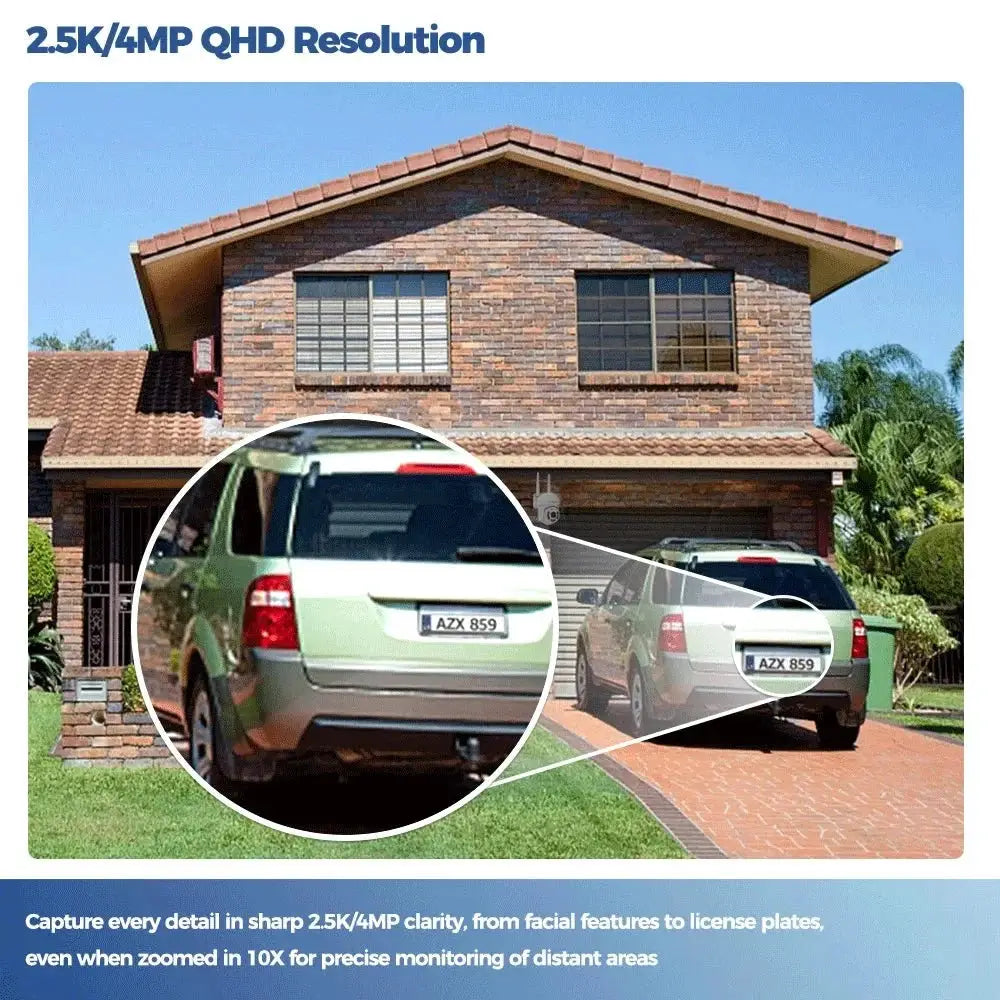 ALEVIO 2.5K Solar Outdoor Wireless Security Camera - AI Detection - stepyours.com
