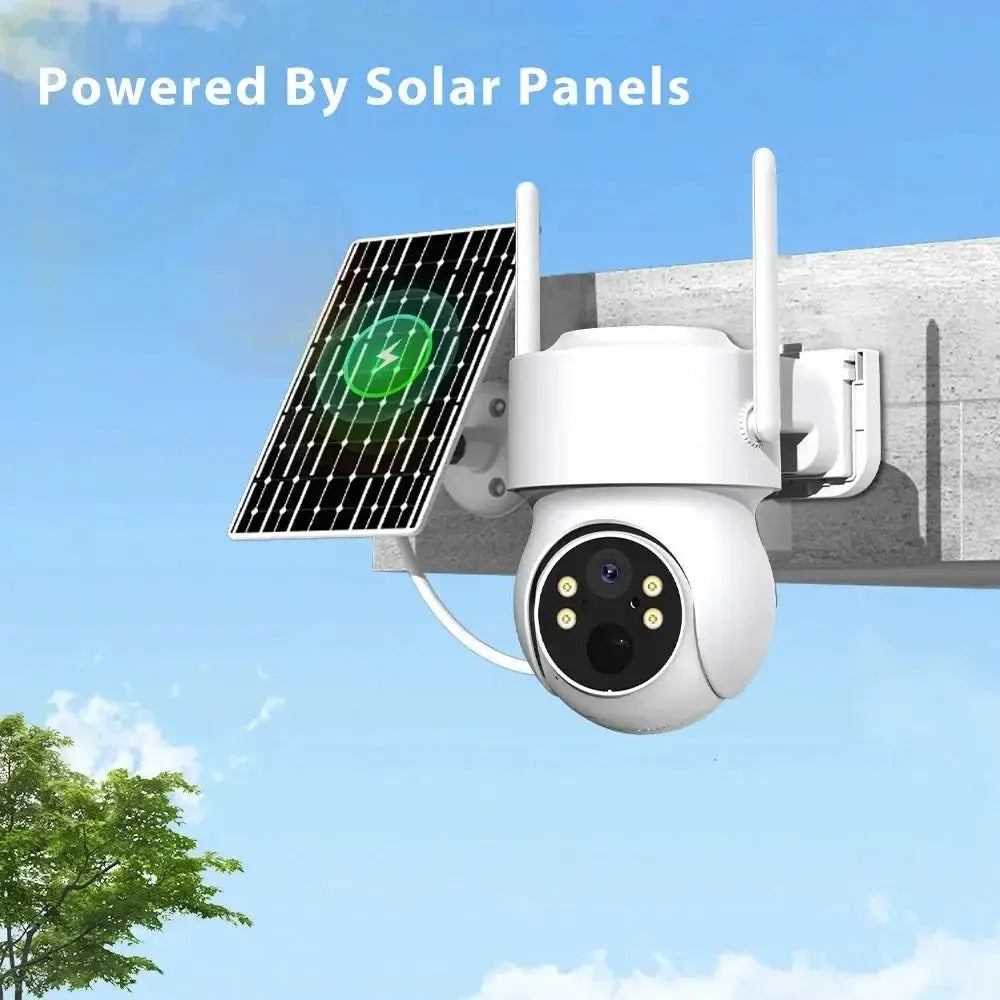 WiFi PTZ Solar Outdoor Camera 3MP 355 Pan 90 Tilt With iCsee App - stepyours.com
