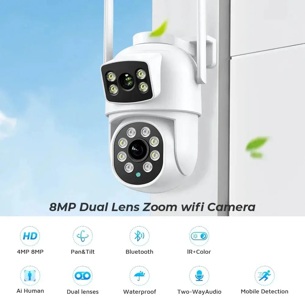 BESDER O-Kam Pro - Dual Screen 4K Outdoor PTZ WiFi Camera With Human Detection by stepyours.com