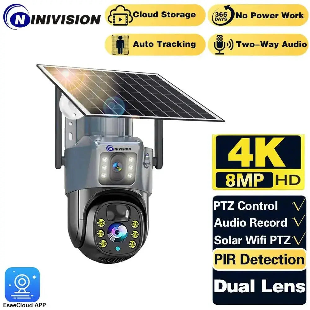 AI Powered Solar Security Camera With Color Night Vision