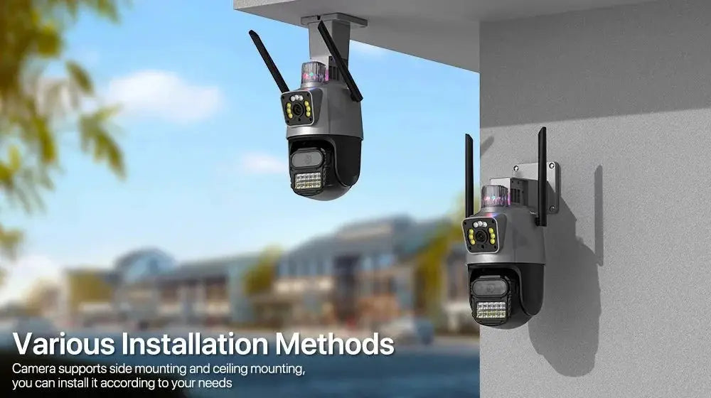 Outdoor WiFi PTZ Camera 8MP Dual - Lens 4K AI Tracking Dual Screen Night Vision - stepyours.com