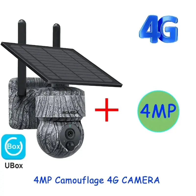 INQMEGA Solar PTZ Camera 5MP 4MP Wireless 4G SIM Outdoor Use