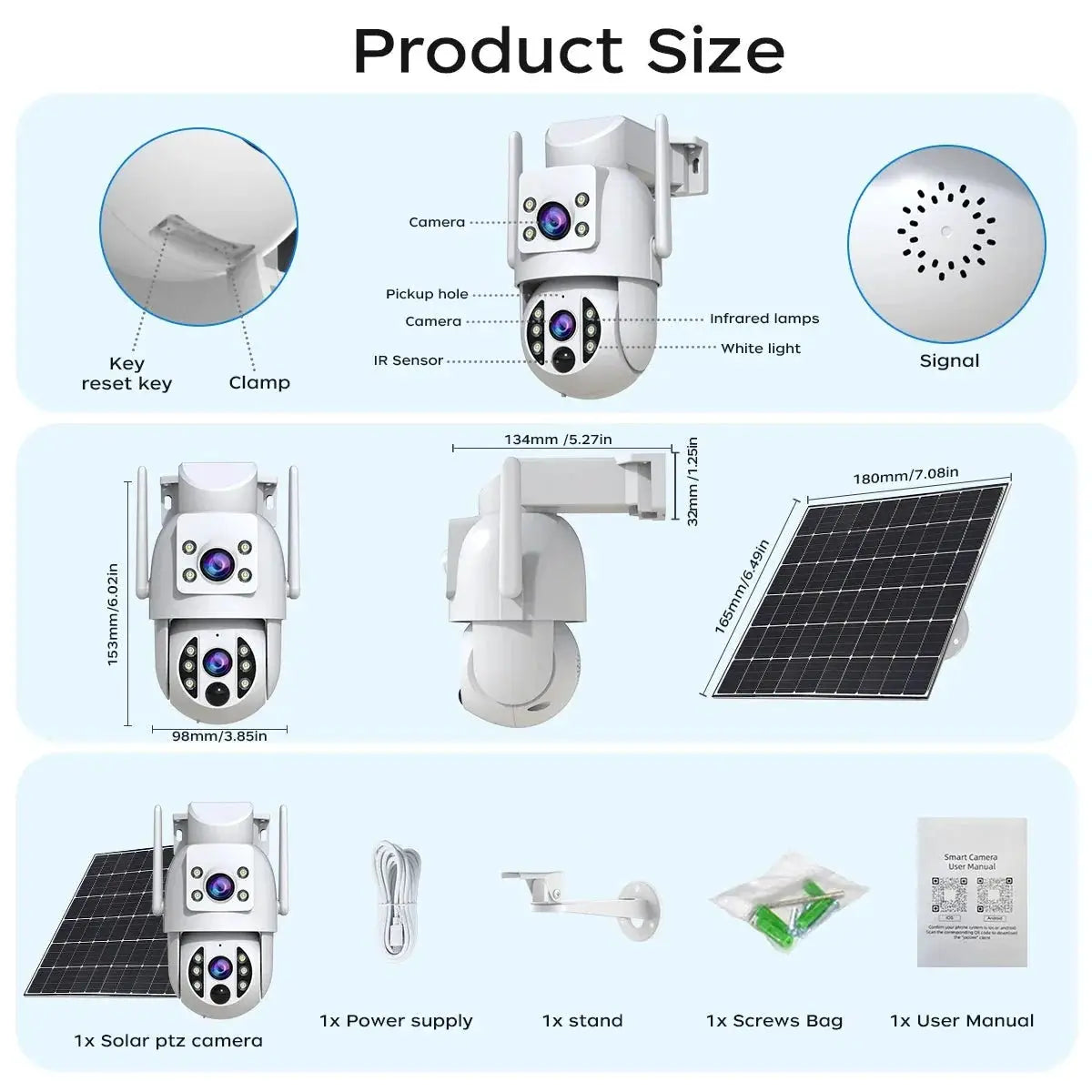 JOOAN Solar Wireless Outdoor Camera Dual Lens with 2 Way Audio CCTV - stepyours.com