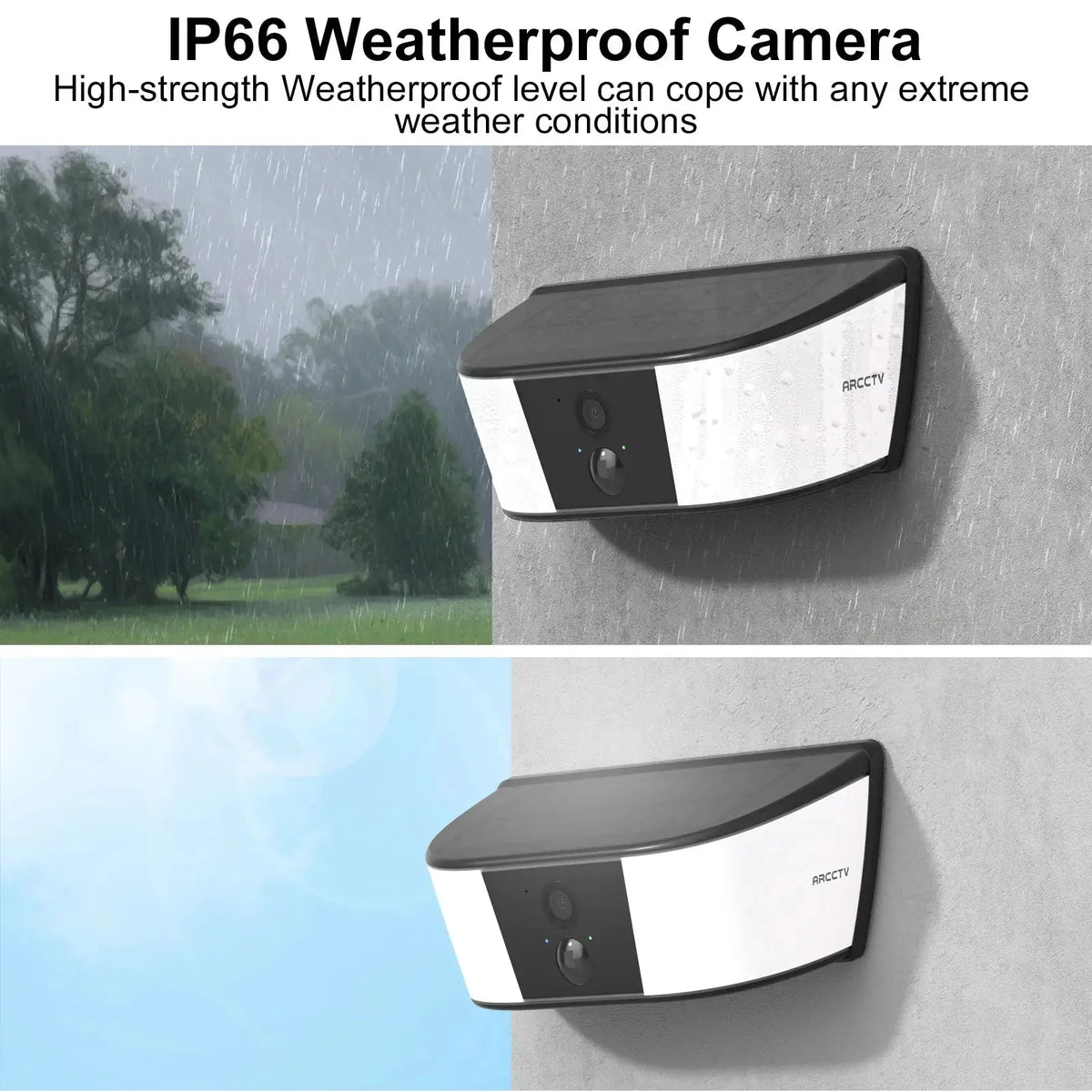 ARCCTV 2K Solar WiFi Floodlight Camera With Two Way Audio Smart Home Guard