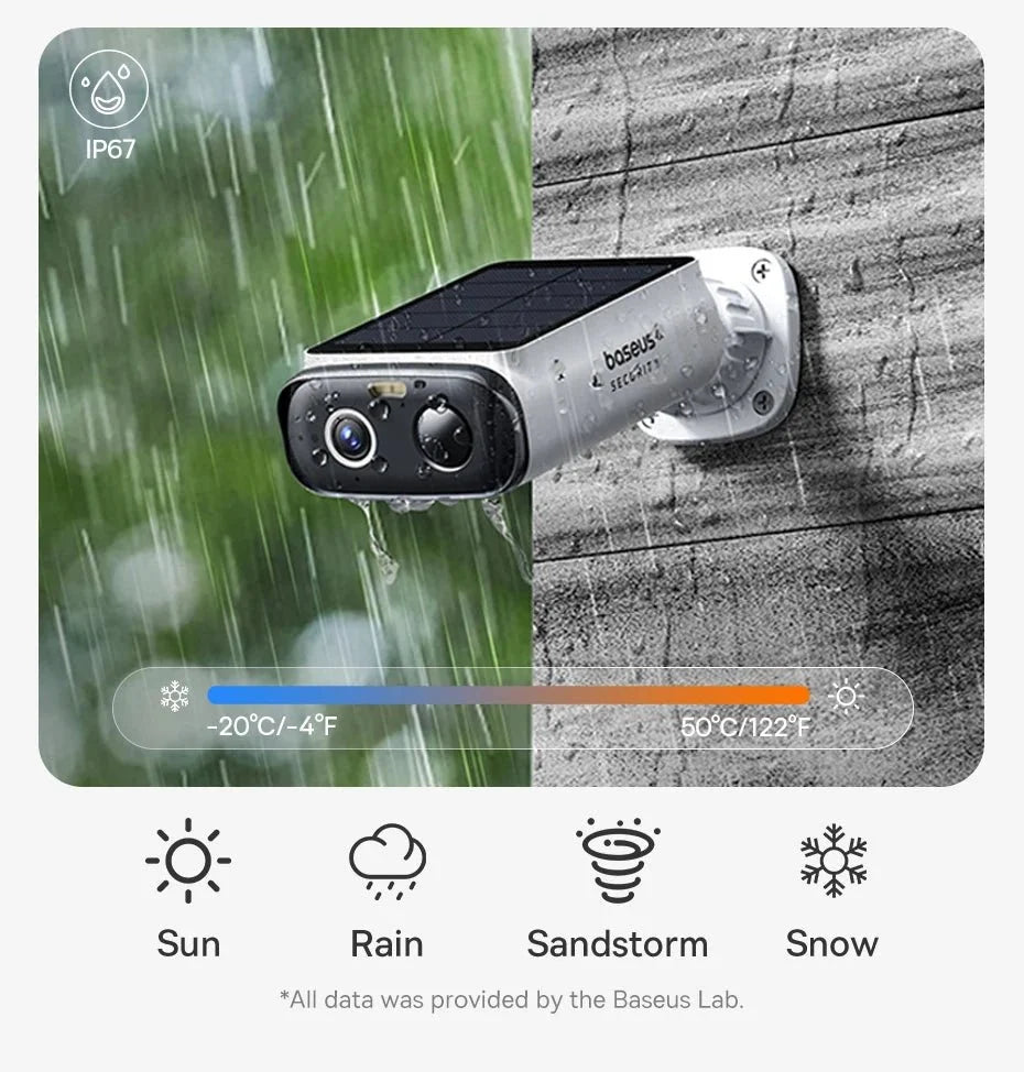 Baseus S1 Lite Solar Security Cameras - 2K FHD Wireless Outdoor With 135 Deg FOV