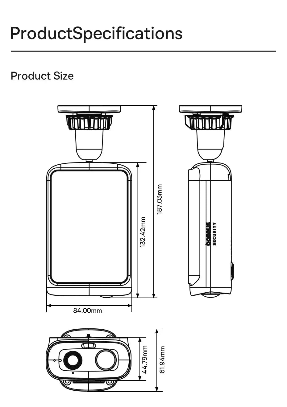 Baseus S1 Lite Solar Security Cameras - 2K FHD Wireless Outdoor With 135 Deg FOV