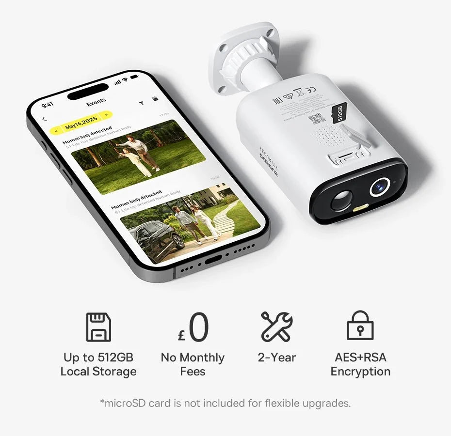 Baseus S1 Lite Solar Security Cameras - 2K FHD Wireless Outdoor With 135 Deg FOV