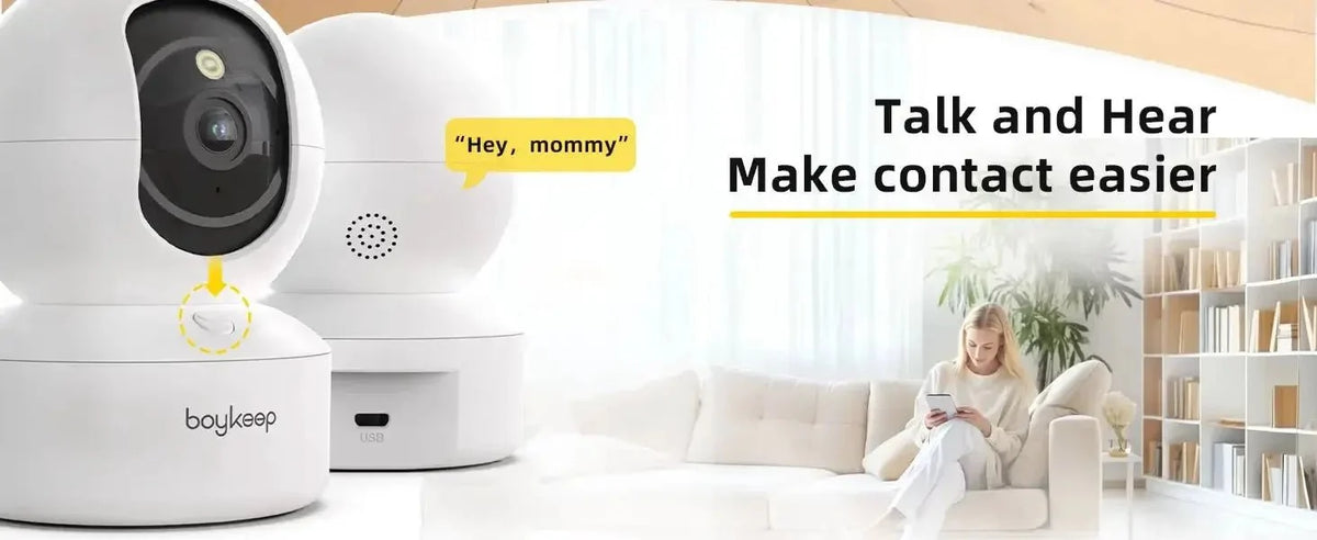 BoyKeep 2K Smart WiFi Security Camera 360 PTZ Night Vision Two Way Audio