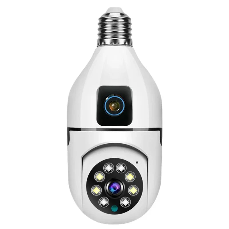 BrightGuard 8MP E27 Bulb WiFi Camera Dual Lens - Color Night Vision And Tracking