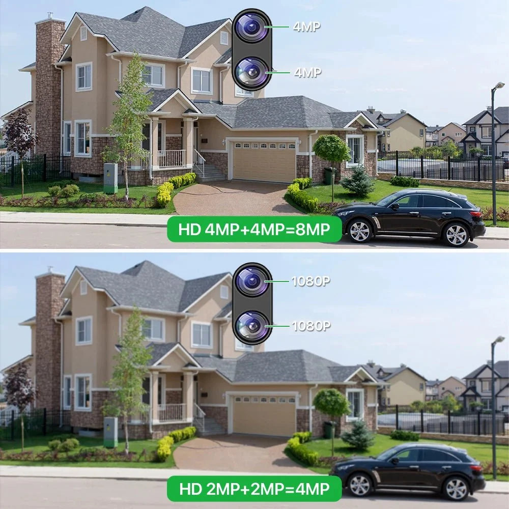 DUREVIN Dual - Lens 4K 8MP HD Outdoor WiFi PTZ IP Camera - Auto Tracking Security