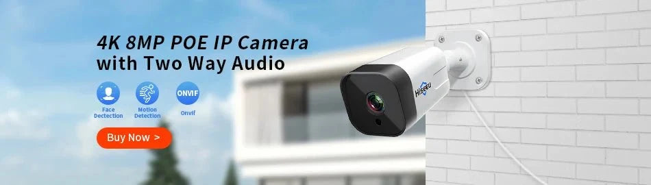 Hiseeu 5MP Audio IP Security Camera Outdoor PoE H265 IP66 Waterproof Cameras - Pro