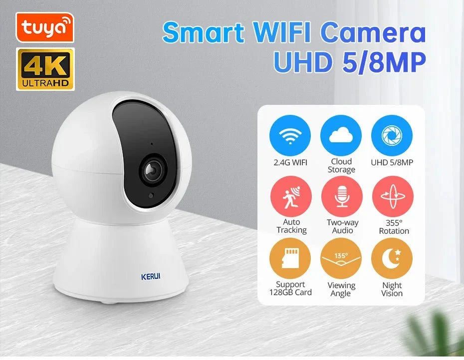 Kerui K259 Mini WiFi Cameras 5MP 8MP 4K - Tuya Smart Auto Tracking Home Security
