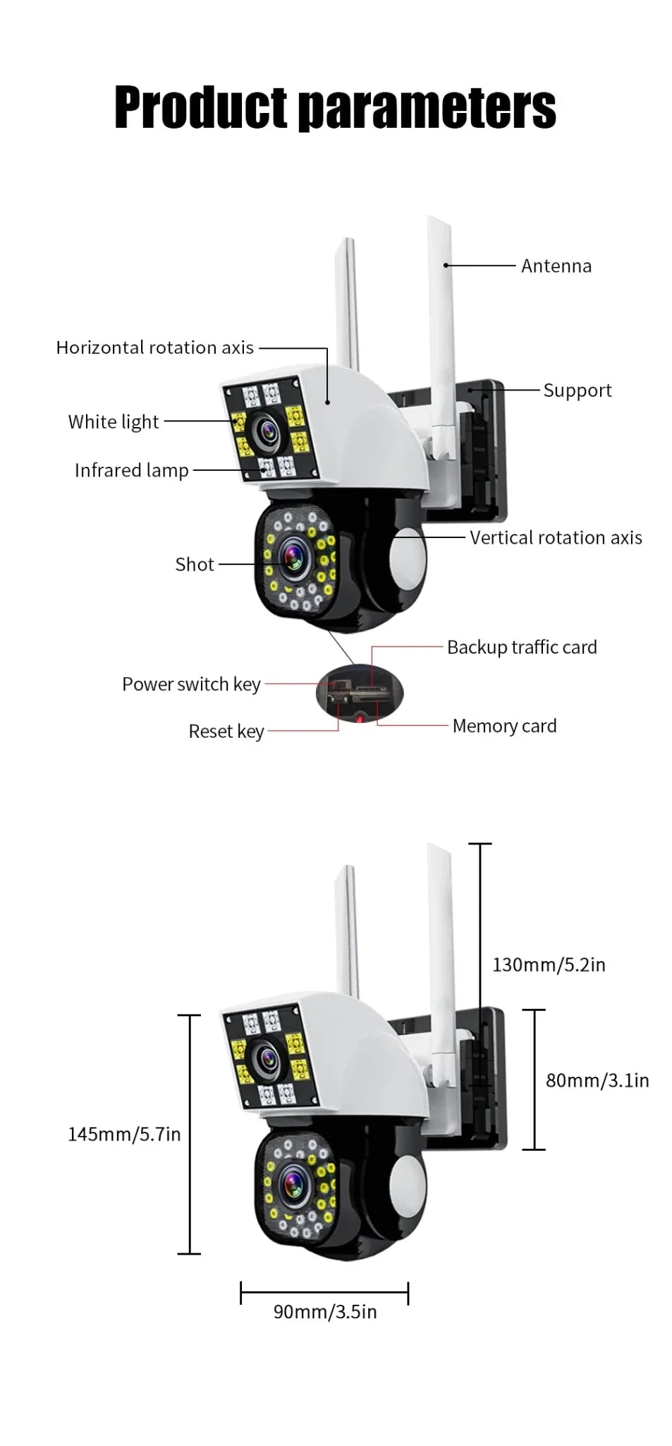 Neye Dual Lens Wireless Outdoor Camera - 1080P HD Security Surveillance Pro Line