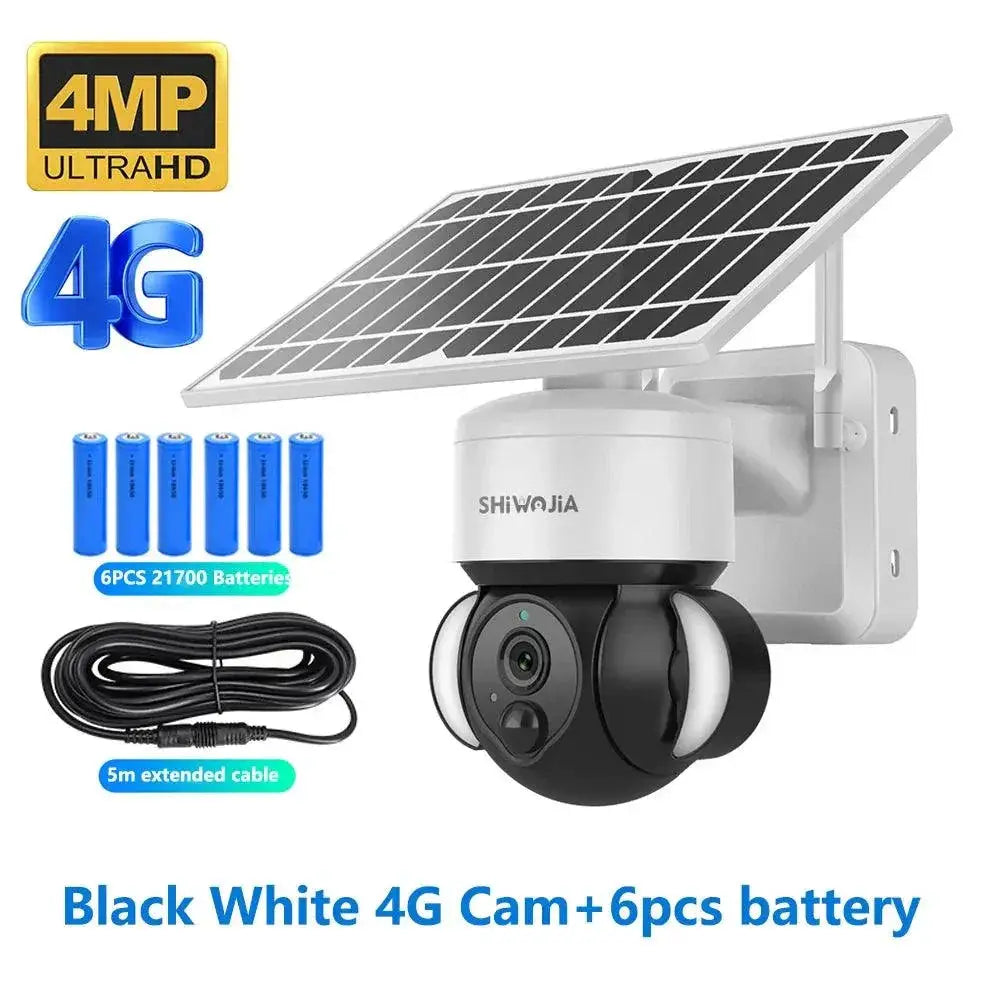 Shiwojia WiFi Solar Powered Security Camera 4MP Outdoor