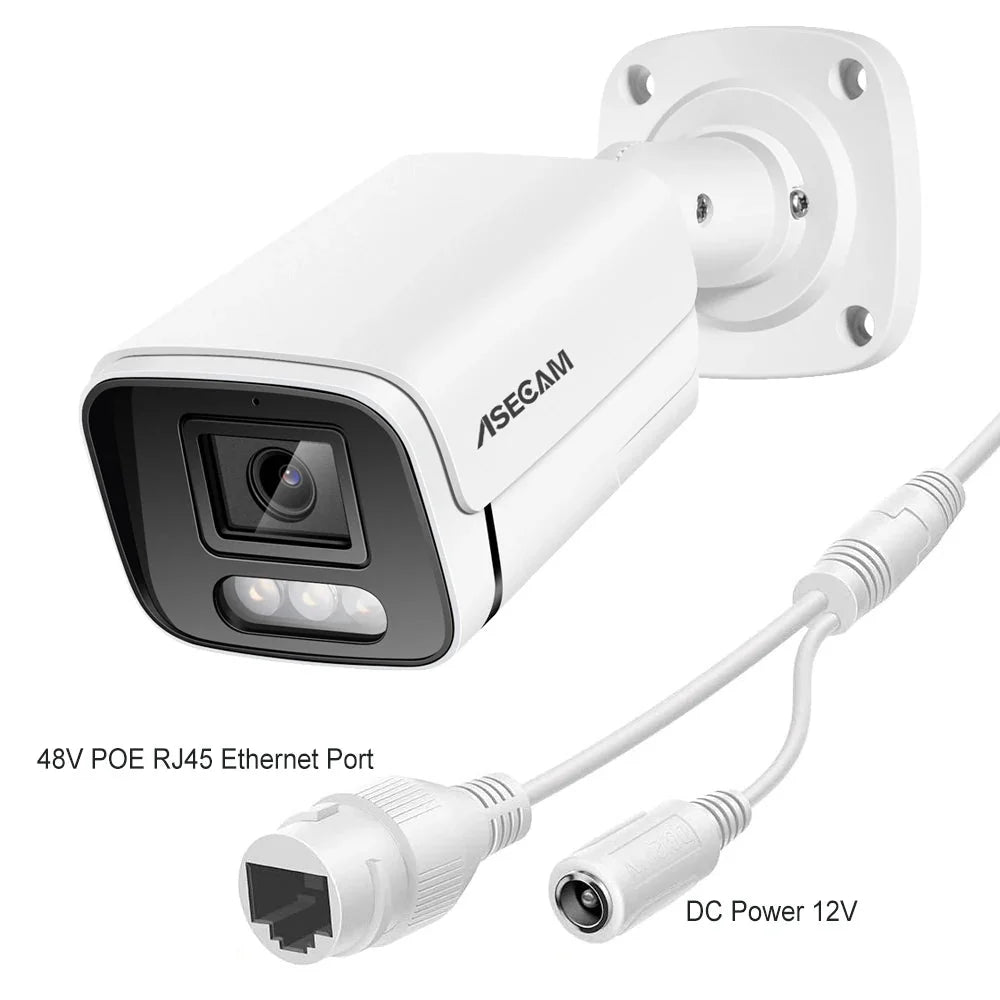 SecureVision 4K 8MP IP PoE Outdoor Bullet Camera - Color Night Vision H265 4KCam