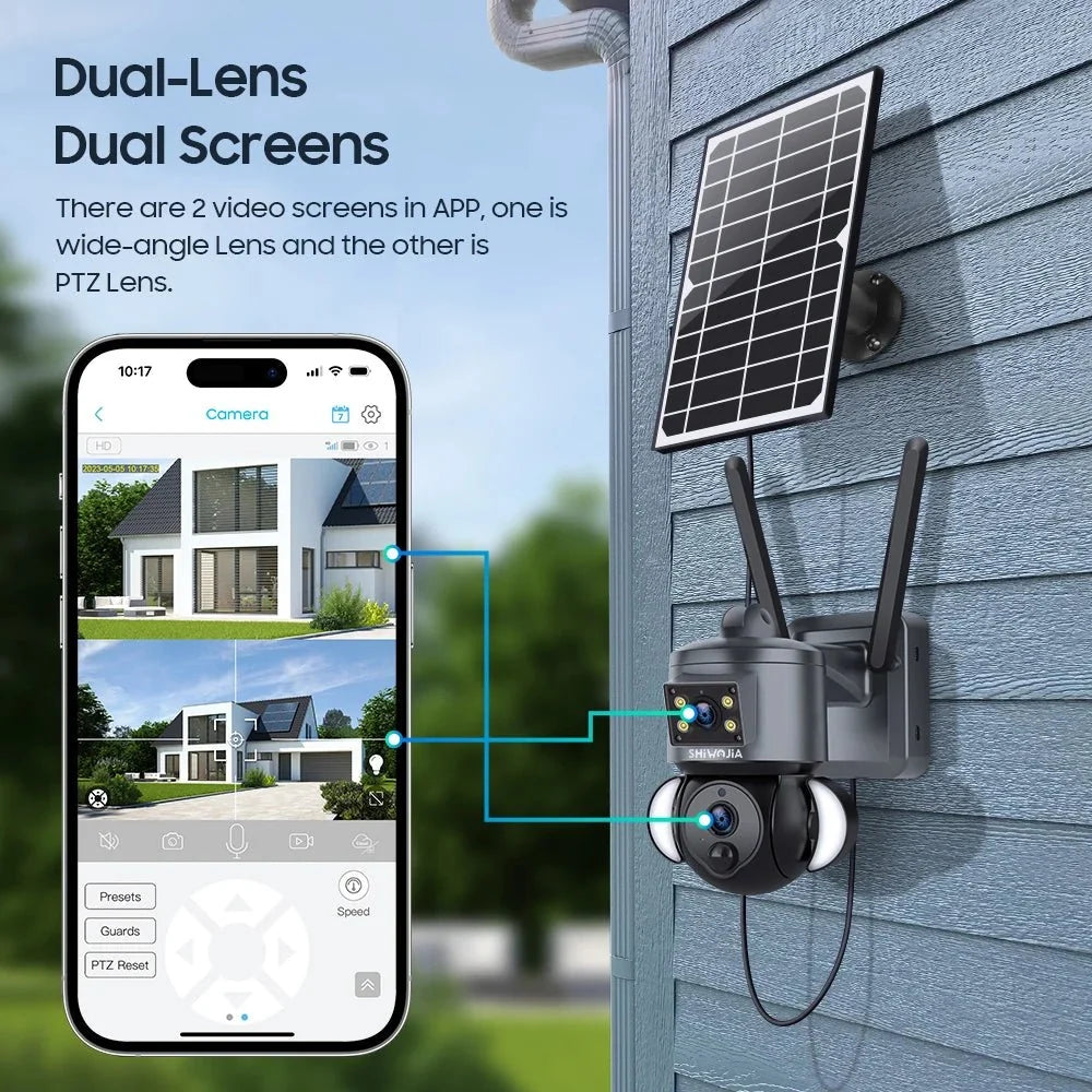 Shiwojia 4K 8MP Solar Camera - Outdoor Security With Humanoid Tracking And Power
