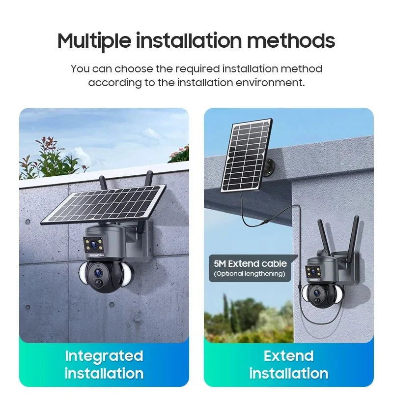 Shiwojia 4K 8MP Solar Camera - Outdoor Security With Humanoid Tracking And Power