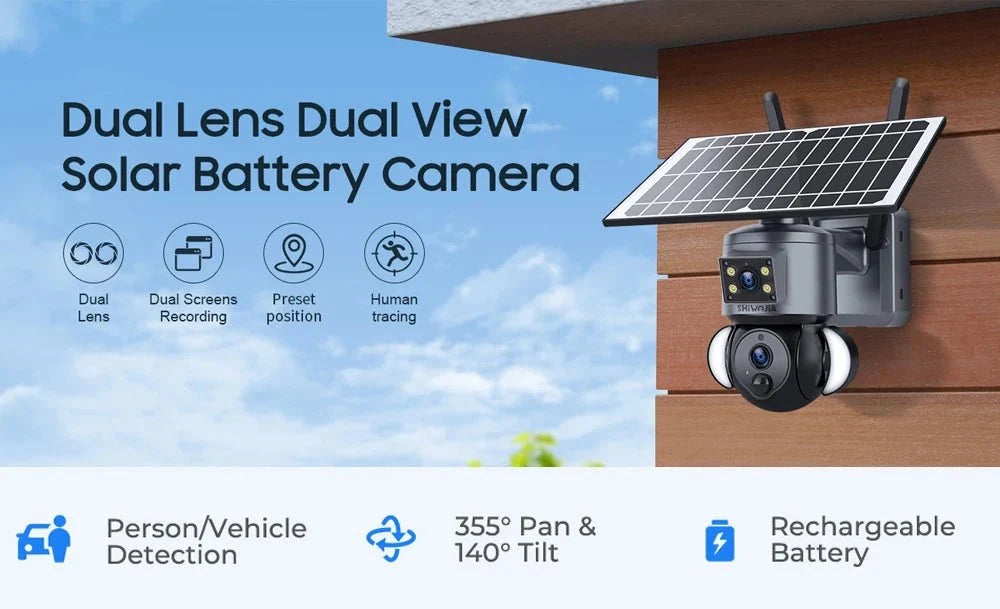 Shiwojia 4K 8MP Solar Camera - Outdoor Security With Humanoid Tracking And Power