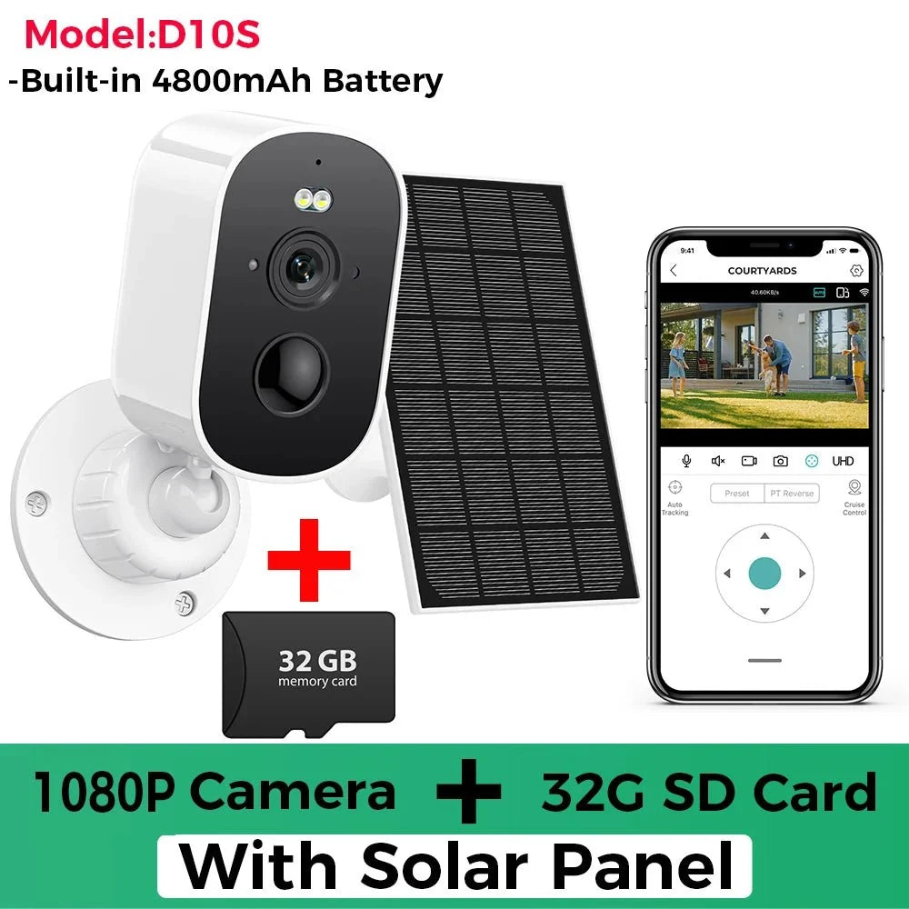 SolarGuard 1080P Solar Outdoor Camera - PIR Motion Alarm With Cloud StorageX Pro