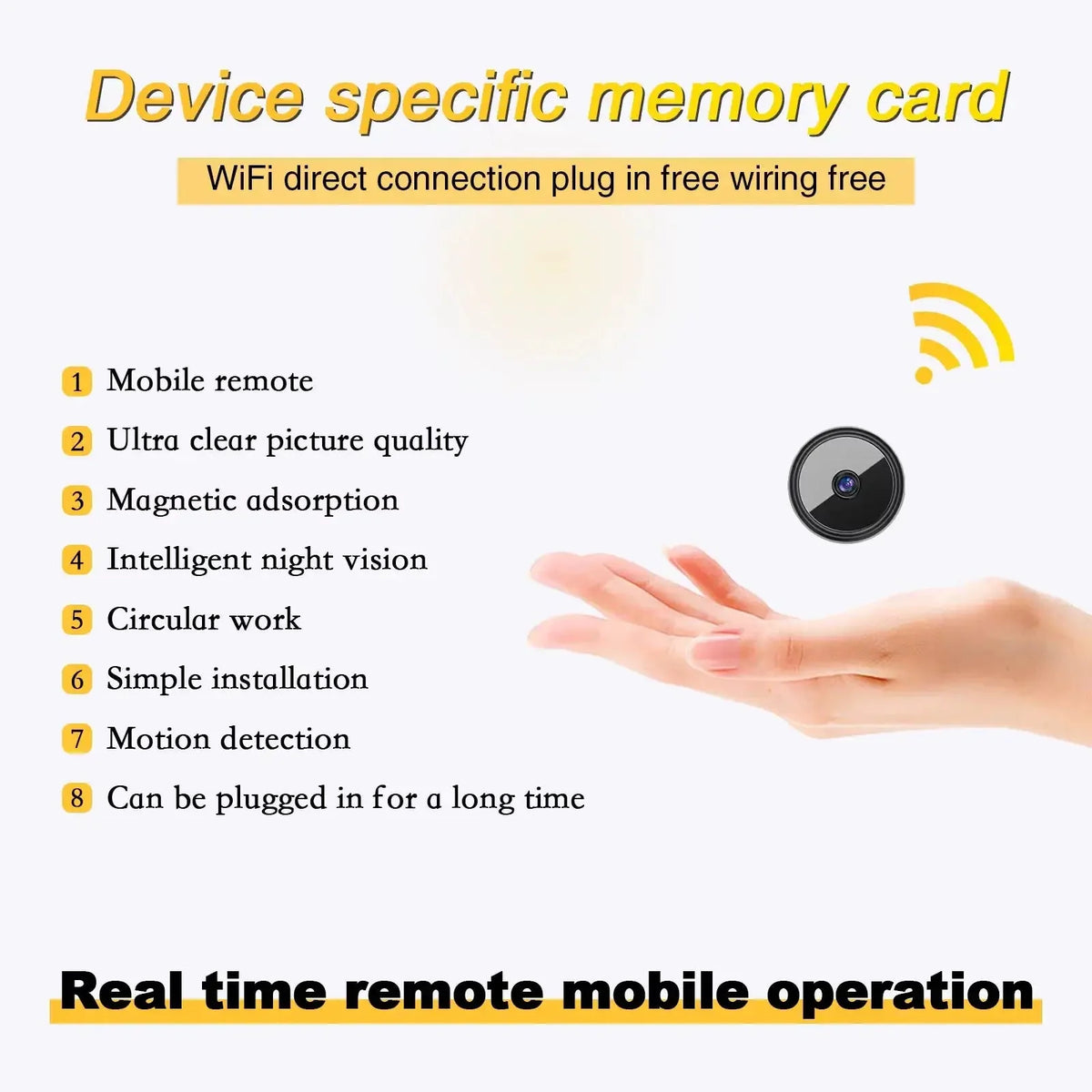 UN6 Ultra Mini 0.9 Inch Camera With Night Vision And Motion Detection For Home