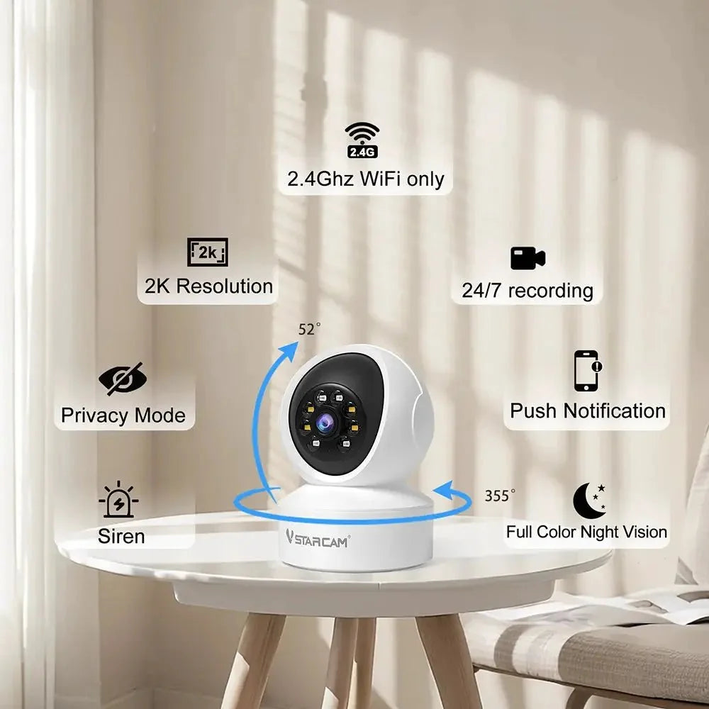 Vstarcam Indoor Security Camera 360 Coverage Night Vision 2 - Way Audio Alerts
