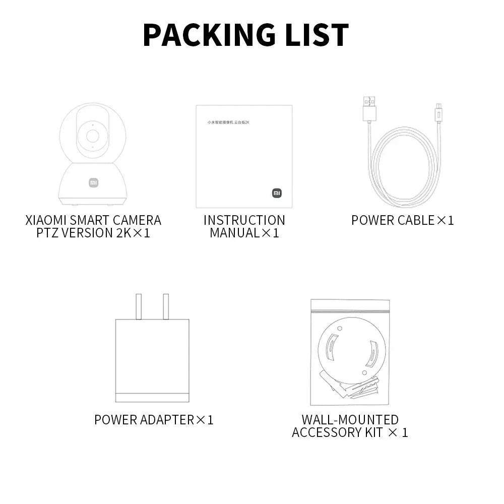 Xiaomi Mi PTZ 2K Security Camera - 360 Degree Coverage AI Detection Night Vision