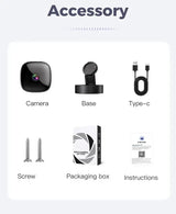4K 360 Degree WiFi Mini Security Camera Night Vision Smart Home Ready