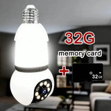 8MP E27 Bulb Camera WiFi Dual Audio Smart Tracking Color Night Vision 10X Zoom