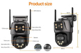 IP Camera 6K 9MP WiFi Outdoor Camera - 3 Lens Dual Screen PTZ With 8x Zoom - stepyours.com