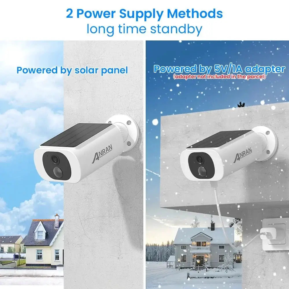 ANRAN 2K Solar Security Camera Wireless 2 4G WiFi Floodlight Color Night Vision - stepyours.com
