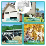 8MP 4K Wireless PTZ Camera AI Auto Tracking Color Night Vision CCTV iCsee - stepyours.com