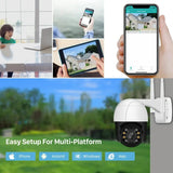1080P PTZ WiFi IP Camera Outdoor - AI Human Detection 4X Digital Zoom H265 P2P - stepyours.com