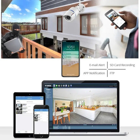 4MP Outdoor WiFi Bullet IP Camera - Weatherproof 1080P Security Hooks - stepyours.com