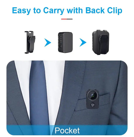 MD29 HD Mini Body Camera 1080P Security Pocket Cameras Motion Activated Small Nanny Cam for Cars Standby Espia Webcam 8H Working