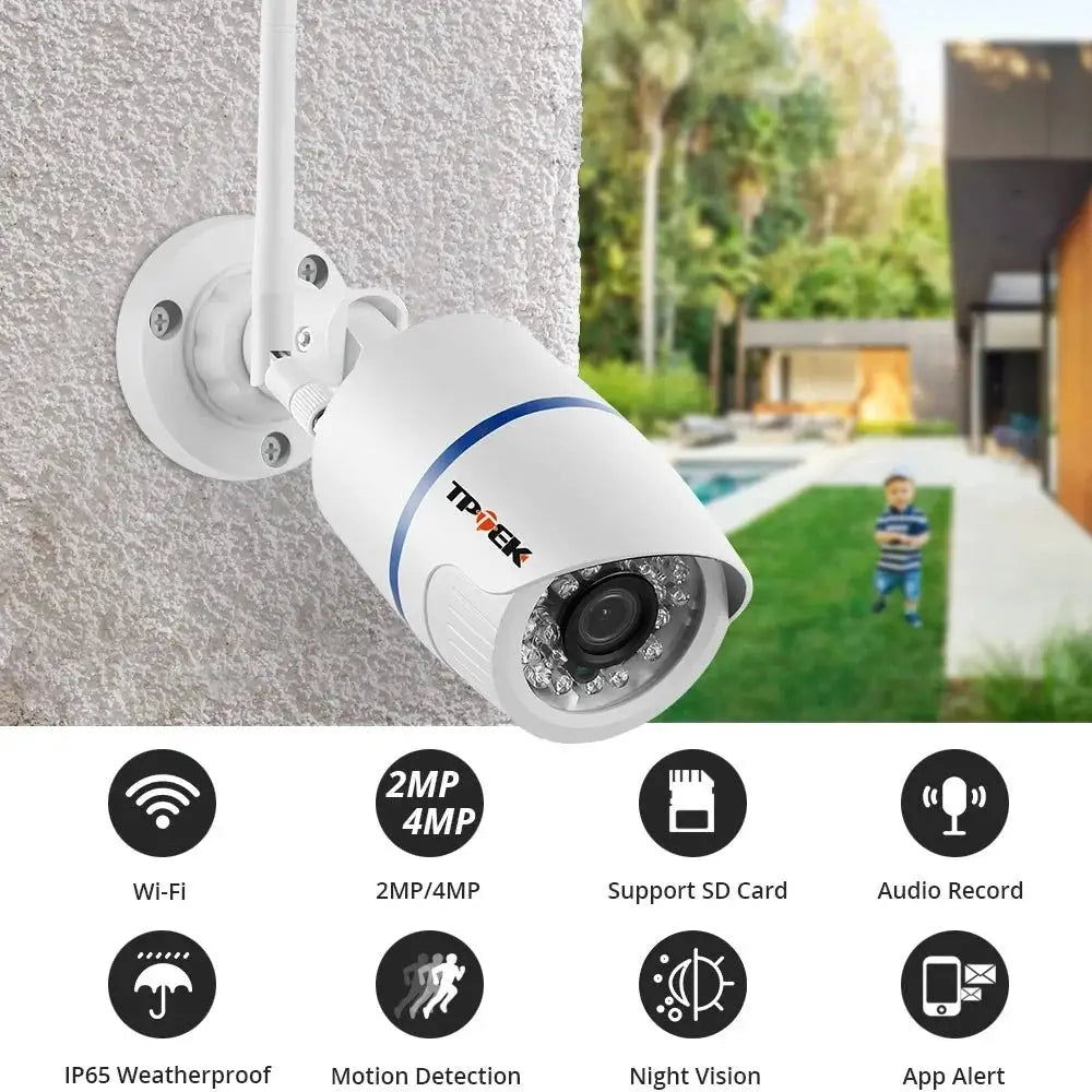 4MP Outdoor WiFi Bullet IP Camera - Weatherproof 1080P Security Hooks - stepyours.com