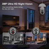 GEMODI 2.4G E27 WiFi Bulb Camera 1080P Night Vision Motion Two Way Audio - stepyours.com