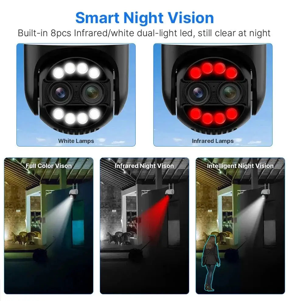 Hiseeu 4K 8MP PTZ WiFi IP Camera With 8X Zoom Night Vision And Smart Detection - stepyours.com