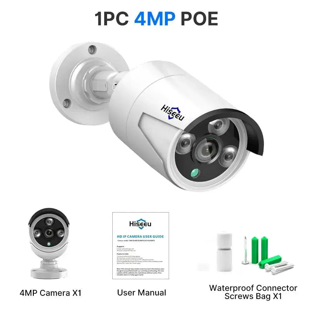 5MP PoE Outdoor Security Camera With Night Vision And Audio