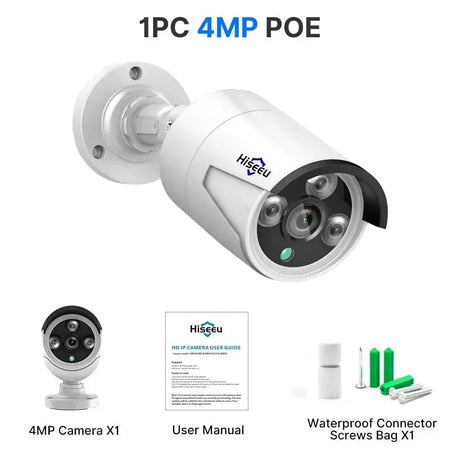 5MP PoE Outdoor Security Camera With Night Vision And Audio
