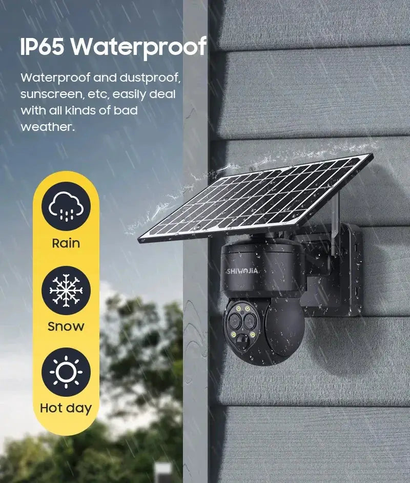 Shiwojia 4G Sim Solar Camera With WiFi 6W Dual Lens 12X Zoom