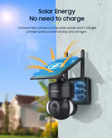 SHIWOJIA Mini Solar Camera 4G Wifi PTZ 3MP 4X Zoom - Tredruns